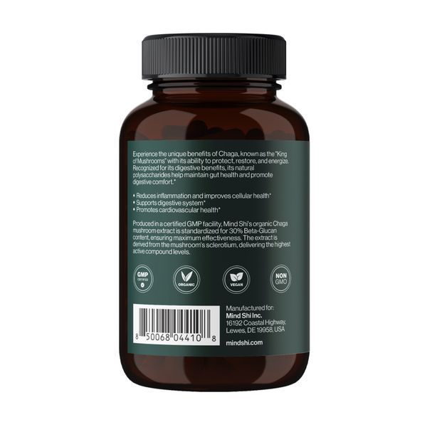 Экстракт чаги 1000 мг Mind Shi Chaga Mushroom &mdash; 60 вегетарианских капсул 2024-11-0669 фото