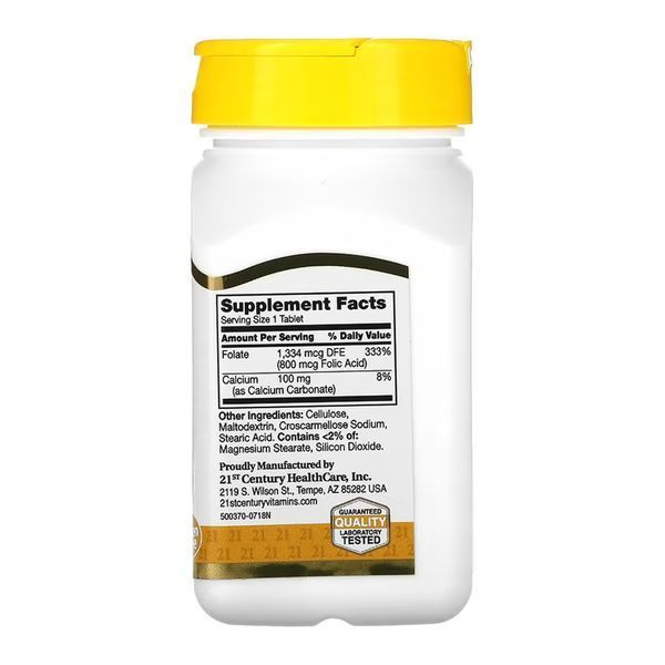 Фолієва кислота, Folic Acid 800 mcg - 180 tabs 2023-10-7094 фото