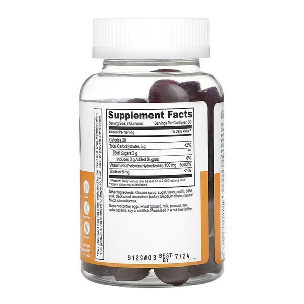 Вітамін Б6, Vitamin B6 Adult - 60 gummies 2023-10-7260 фото