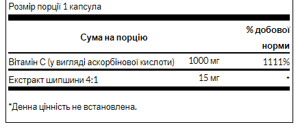 Витамин С с шиповником, Vitamin C with Rose Hips 1000 mg - 250 caps 100-21-9481331-20 фото
