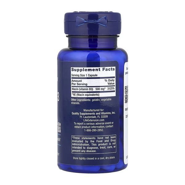 Vitamin B3 Niacin 500 mg - 100 caps 2023-10-6355 фото