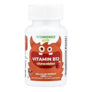 Витамин B12 для детей жевательный Lifeable (VitaWorks Kids Vitamin B12) &mdash; 120 жевательных таблеток (До 01.27) 2024-11-0548 фото