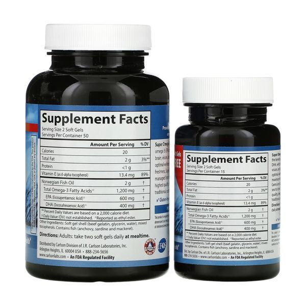 Супер Омега 3, Carlson Super Omega-3 Gems - 100+30 Softgels 2022-10-2504 фото
