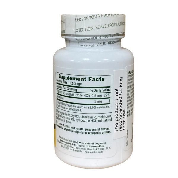 Мелатонин, Melatonin Sublingual 3mg with B6 - 60 tabs 2023-10-3462 фото
