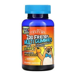 Дитячі мультивітаміни, Zoo Friends Multi Gummies Plus Extra C - 60 gummies 2023-10-7121 фото