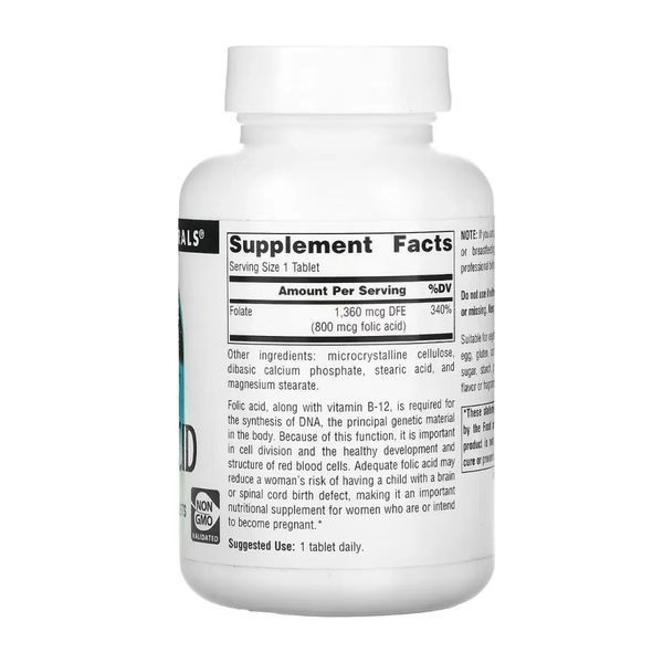Фолієва кислота, Folic Acid 800 mcg - 200 tabs 2023-10-5120 фото