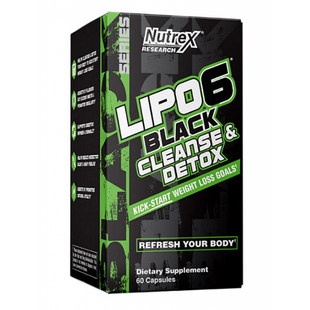 Жиросжигатель, Очищение и Детокс, Lipo-6 Black Cleanse Detox - 60ct 100-77-1174767-20 фото