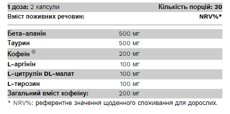 Предтренировочный комплекс, Max NRG - 60 caps 2022-09-0558 фото