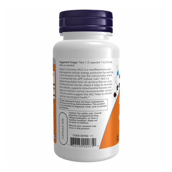 Ацетил Л-Карнитин, Acetyl L-Carnitine 500mg - 100 vcaps 100-27-4487791-20 фото