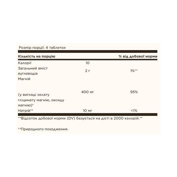 Chelated Magnesium - 100 tabs 2023-10-5654 фото
