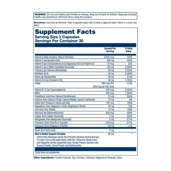 Мужские мультивитамины, Men's Golden Multi-Vitamin - 90 caps 2023-10-2135 фото