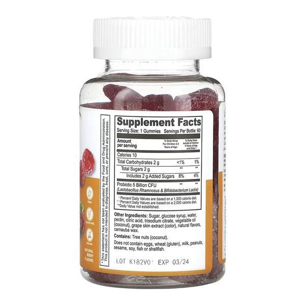 Пробіотик (для дітей), Probiotic 5 Billion Kids - 60 gummies 2023-10-7289 фото