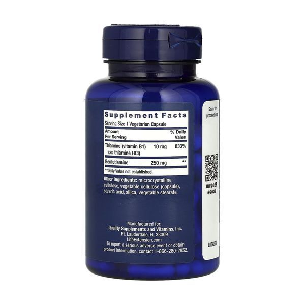 Бенфотіамін, Mega Benfotiamine 250 mg - 120 vcaps 2023-10-3213 фото
