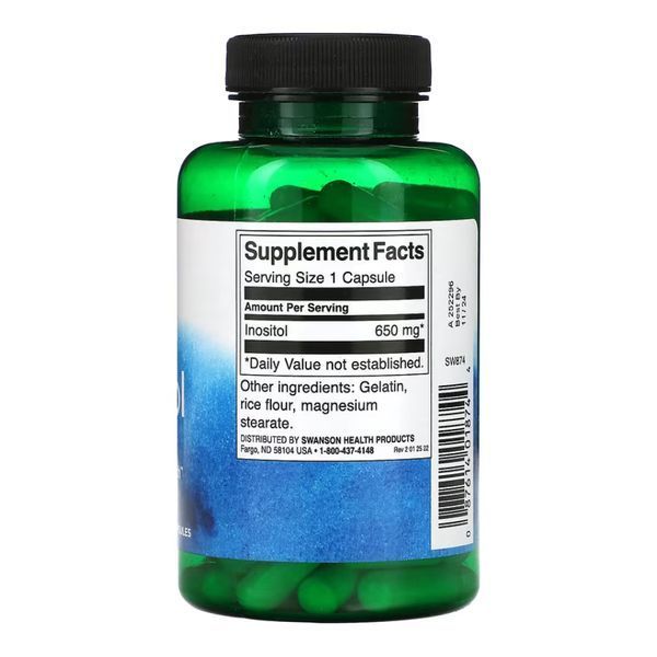 Інозитол, Inositol 650mg - 100 caps 2023-10-4072 фото