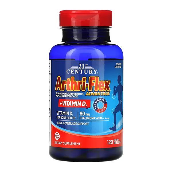 Глюкозамін, хондроїтин, МСМ і гіалуронова кислота, ArthriFlex + D3 - 120 tabs 2023-10-7086 фото