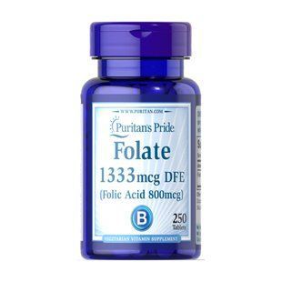 Фолат (Фолієва кислота), Folate 1333 mcg DFE - 250 tabs 2023-10-2471 фото