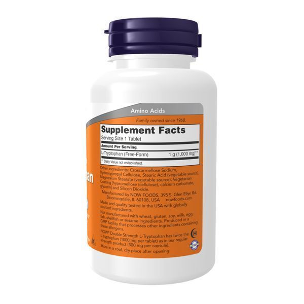 L-триптофан, L-Tryptophan Double Strength 1000mg - 60 tabs 2023-10-3092 фото