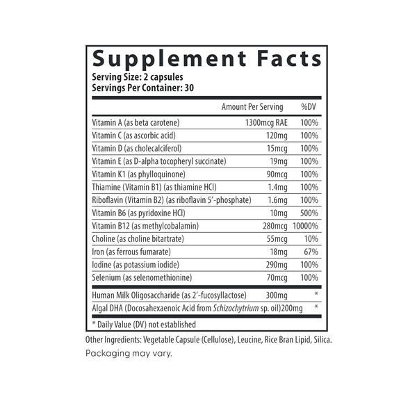 Витамины для послеродового периода из ДГК, Postnatal Multivitamin Essentials with DHA - 60 caps 2023-10-6674 фото