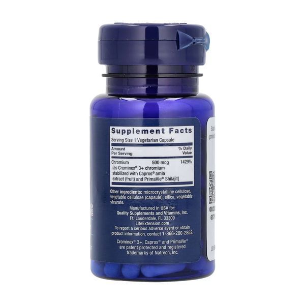 Хром, Optimized Chromium with Crominex&reg; 3+ 500 mcg - 60 vcaps 2023-10-3216 фото