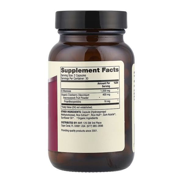 D-маноза з екстрактом журавлини, D-Mannose and Cranberry Extract - 60 caps 2023-10-6806 фото