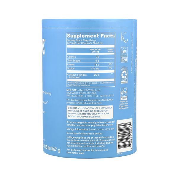 Коллагеновые пептиды, Collagen Peptides - 567g Unflavored 2023-10-5462 фото