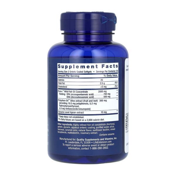 Омега 3, Super Omega-3 EPA/DHA Fish Oil Sesame Lignans & Olive Extract - 60 softgels 2022-10-1941 фото