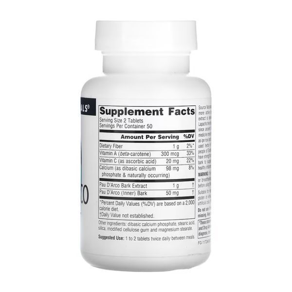 Екстракт Пау Д'Арко, Pau D'Arco Extract 500mg - 100 tabs 2023-10-5284 фото