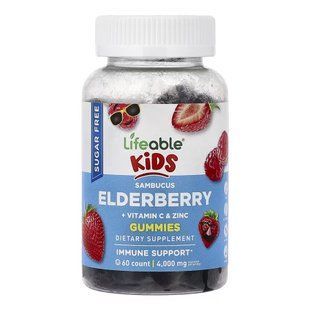 Sambucus Elderberry + Vitamin C and Zinc Kids Sugar Free - 60 gummies 2023-10-7295 фото