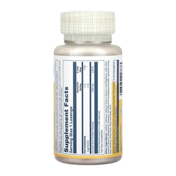 Хром Пиколинат, Chromium Picolinate 1000mcg - 100 lozenges Lemon-Raspberry 2023-10-3435 фото