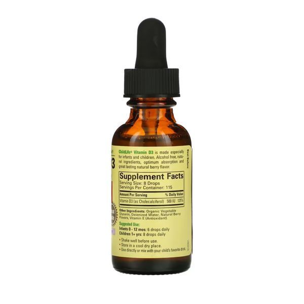 Рідкий Вітамін Д3, Vitamin D3 (Liquid) - 30ml Berry 2023-10-3719 фото