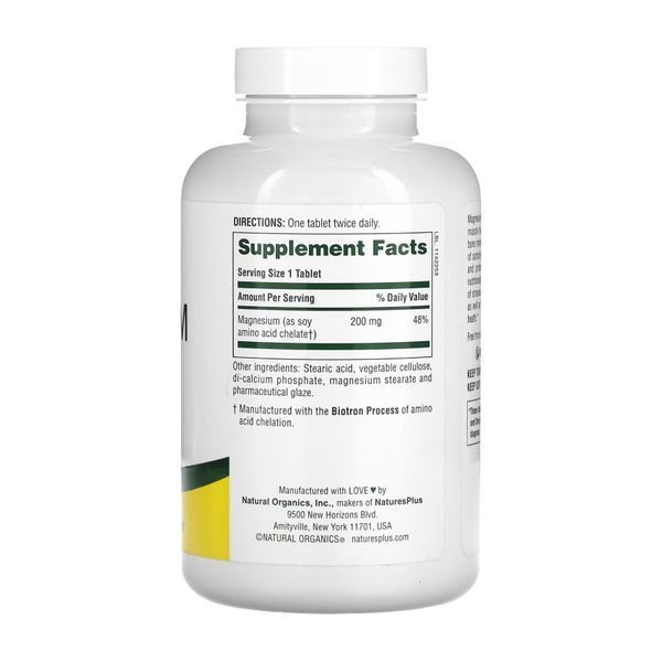 Хелатный магний 200 мг, Magnesium 200mg - 180 tabs 2023-10-3232 фото