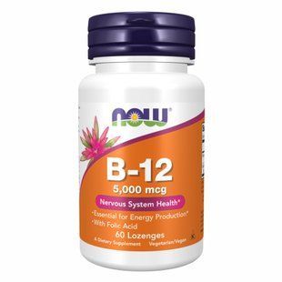 Витамин B12 с фолиевой кислотой, B-12 5000mcg + Folic - 60 lozenges 2022-10-1429 фото
