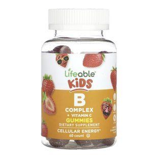 Комплекс витаминов группы Б с витамином С, B Complex + Vitamin C Kids - 60 gummies 2023-10-7264 фото