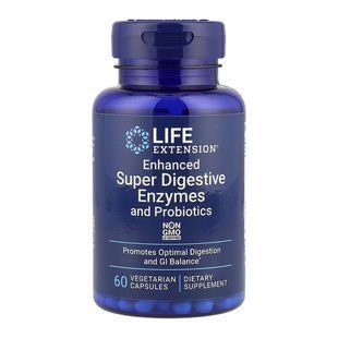 Пищеварительные ферменты с пробиотиками, Enhanced Super Digestive Enzymes and Probiotics - 60 vcaps 2023-10-6823 фото