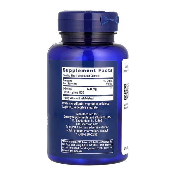 L-лизин, L-Lysine 620 mg - 100 vcaps 2023-10-6813 фото