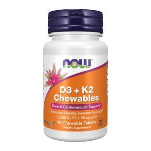 Витамины D3+K2, D3 + K2 Chewables - 90 tabs 2024-11-0605 фото
