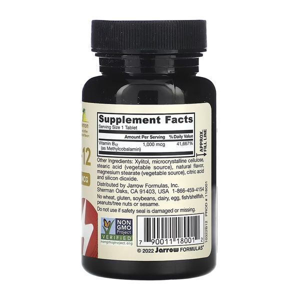 Метил Б12, Methyl B12 Methylcobalamin 1000 mcg - 100 tabs 2023-10-6199 фото