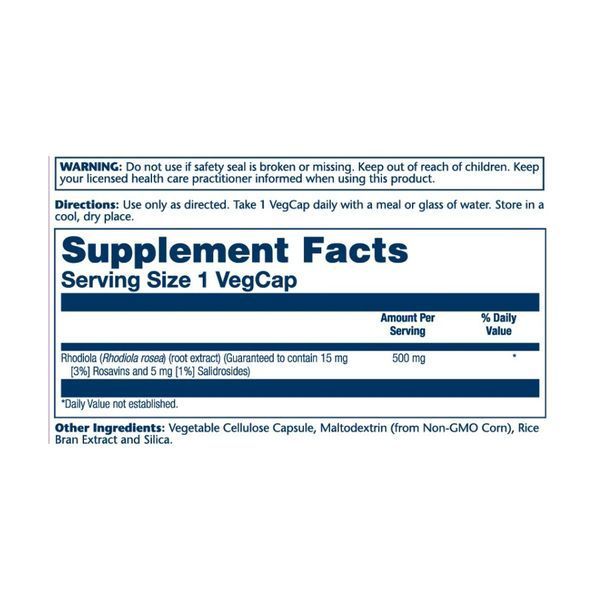 Родиола Розовая, Super Rhodiola Root Extract 500mg - 60 vcaps 2023-10-2405 фото