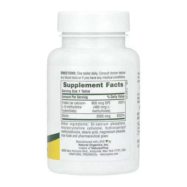 Биотин и Фолат, Biotin & Folate - 30 tabs 2023-10-6825 фото