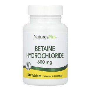 Бетаин гидрохлорид, Betaine Hydrochloride 600mg - 90 tabs 2023-10-6846 фото