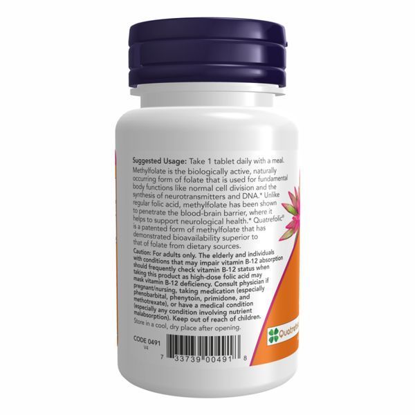 Метил Фолат, Methyl Folate 1000mcg - 90 tabs 2022-10-2060 фото