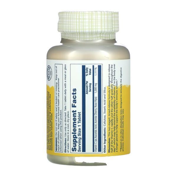 Витамин С с шиповником и ацеролой, Vitamin C with Rose Hips & Ace 1000mg - 100 tabs 2023-10-3426 фото