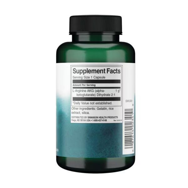 Л-Аргінін, L-Arginine 1000 mg - 90 Caps 100-48-2225735-20 фото