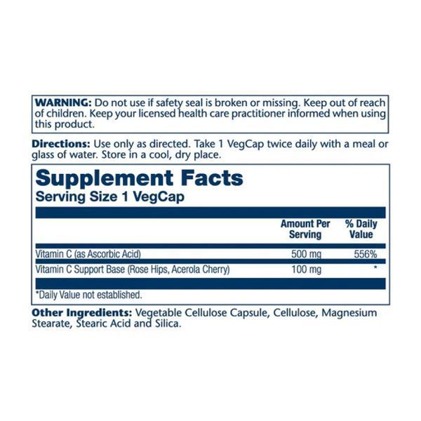 Витамин С с шиповником и ацеролой, Vitamin C with Rose Hips & Acerola, Timed Release 500mg - 100 vcaps 2023-10-3152 фото