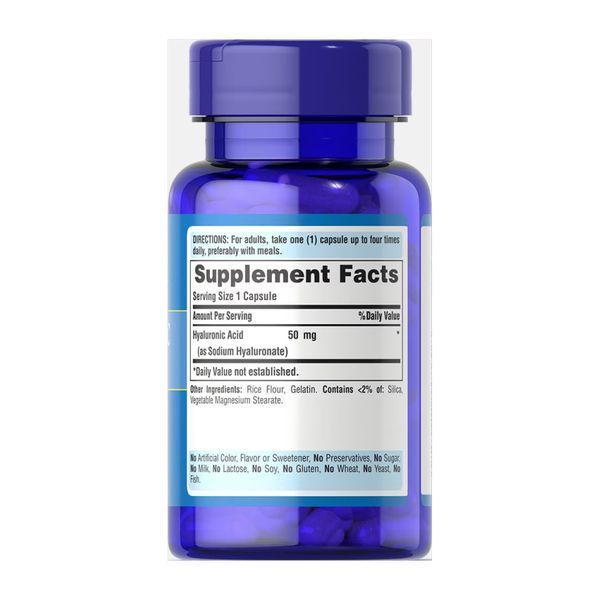 Гиалуроновая кислота, Hyaluronic Acid 50mg - 60 caps 2022-10-2880 фото