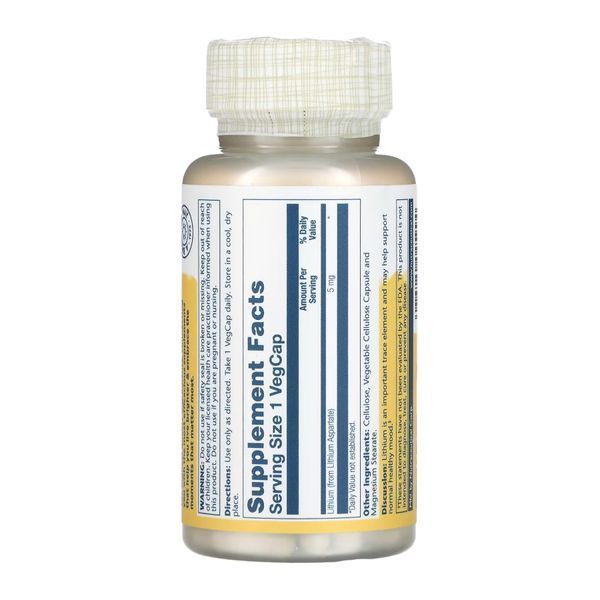 Літій Аспартат, Lithium Aspartate 5mg - 100 vcaps 2023-10-3428 фото