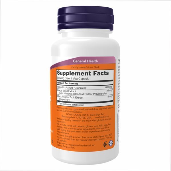 Альфа-липоевая кислота, Alpha Lipoic Acid 600mg - 60 vcaps 2022-10-2317 фото