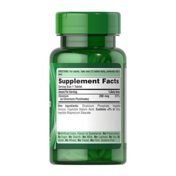 Хром пиколинат, Chromium Picolinate 200 mcg Yeast Free - 100 tabs 2023-10-2476 фото