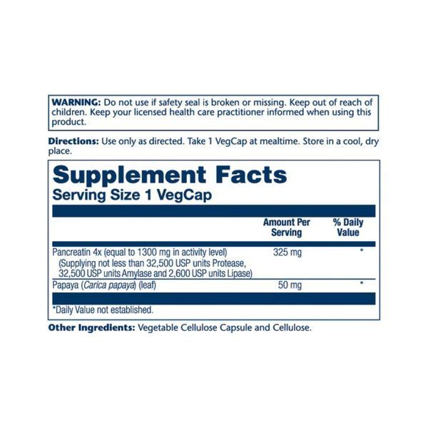 Панкреатин, Pancreatin 1300 Digestive Enz 1300mg - 90 veg caps 2023-10-3577 фото
