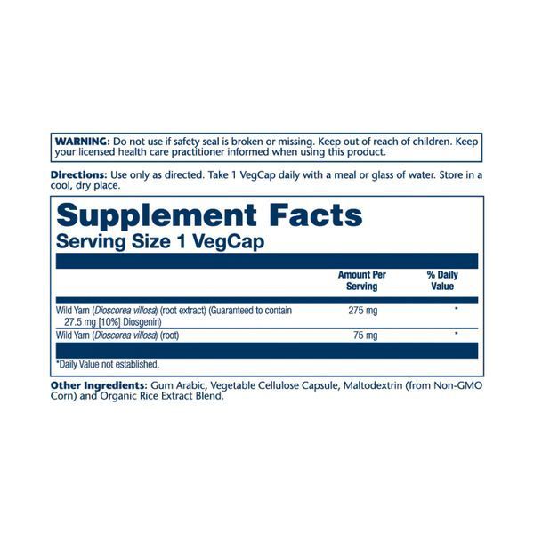 Экстракт корня Дикого Ямса, Wild Yam Root Extract 275mg - 60 vcaps 2023-10-4426 фото